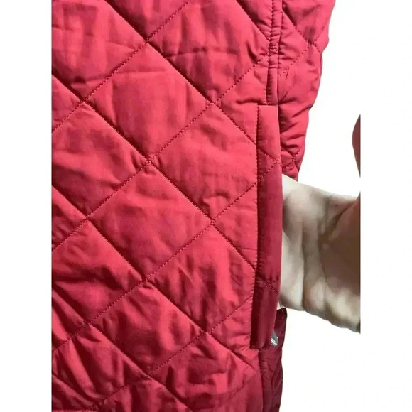 Lauren Ralph Lauren Puffer Vest Women's Dark Red Quilted Snap Pockets Medium - Picture 5 of 7